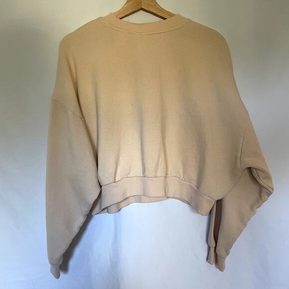 Levi's cream cropped crewneck sweater women's size XL casual warm top fleece - Picture 7 of 7
